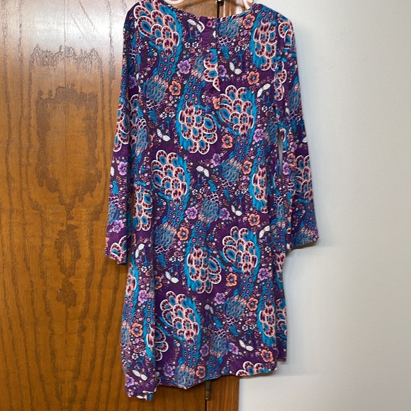 RED CAMEL UGC Girls Size Small purple Blue peacock long sleeve dress - Picture 9 of 13